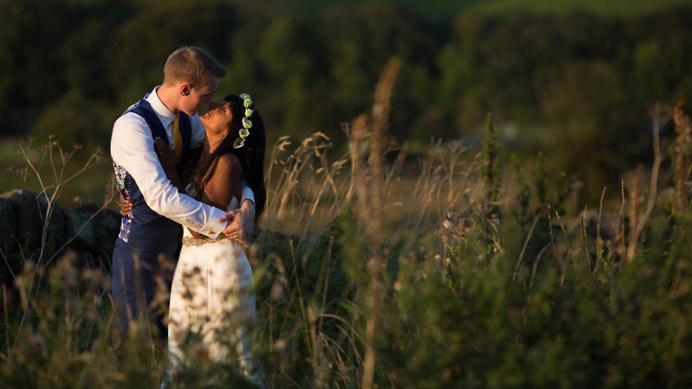 A Sheffield Marquee wedding, stunning evening light at Foxholes Farm