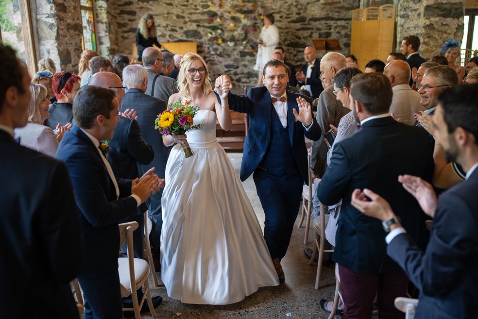 Fun wedding couple